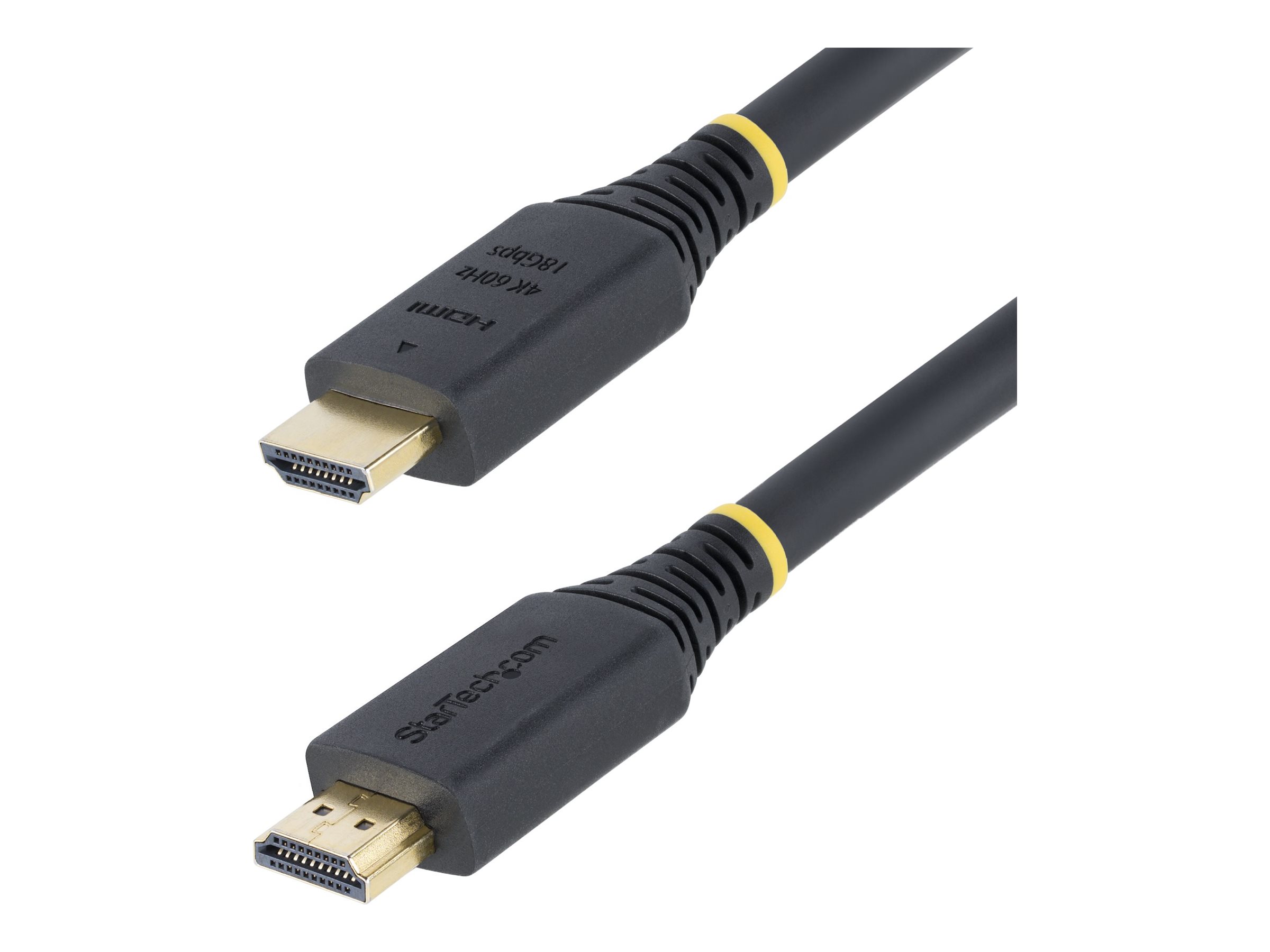 StarTech.com 4m (13ft) Premium Certified High Speed HDMI Cable, 4K60Hz - Premium High speed - câble HDMI avec Ethernet - HDMI mâle pour HDMI mâle - 4 m - noir - support pour 4K60Hz, passif - HDMI2-CABLE-4K60-4M - Accessoires pour systèmes audio domestiques