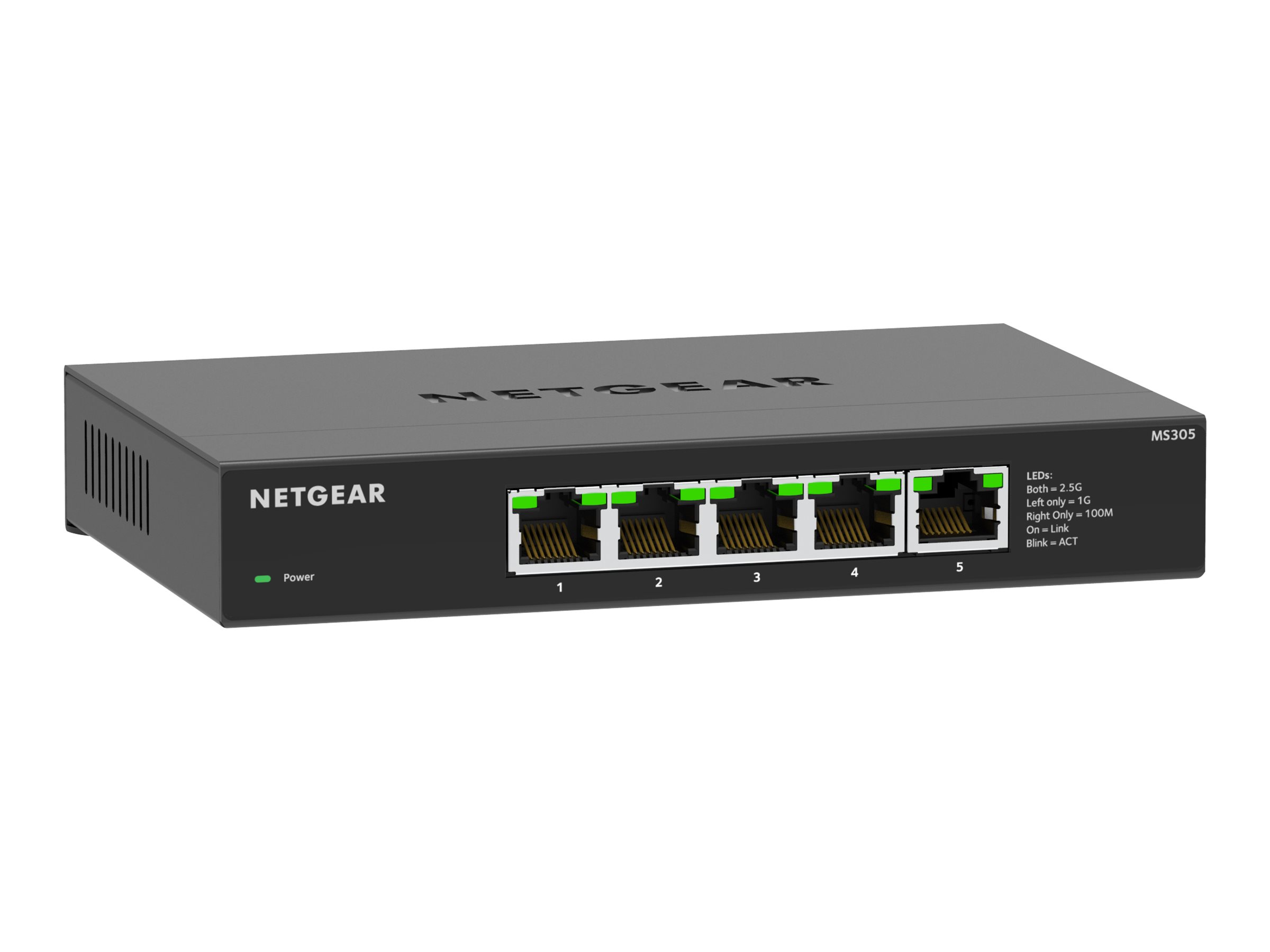 NETGEAR MS305 - Commutateur - multi-gigabit - non géré - 5 x 100/1000/2.5G - de bureau, fixation murale - MS305-100EUS - Concentrateurs et commutateurs gigabit