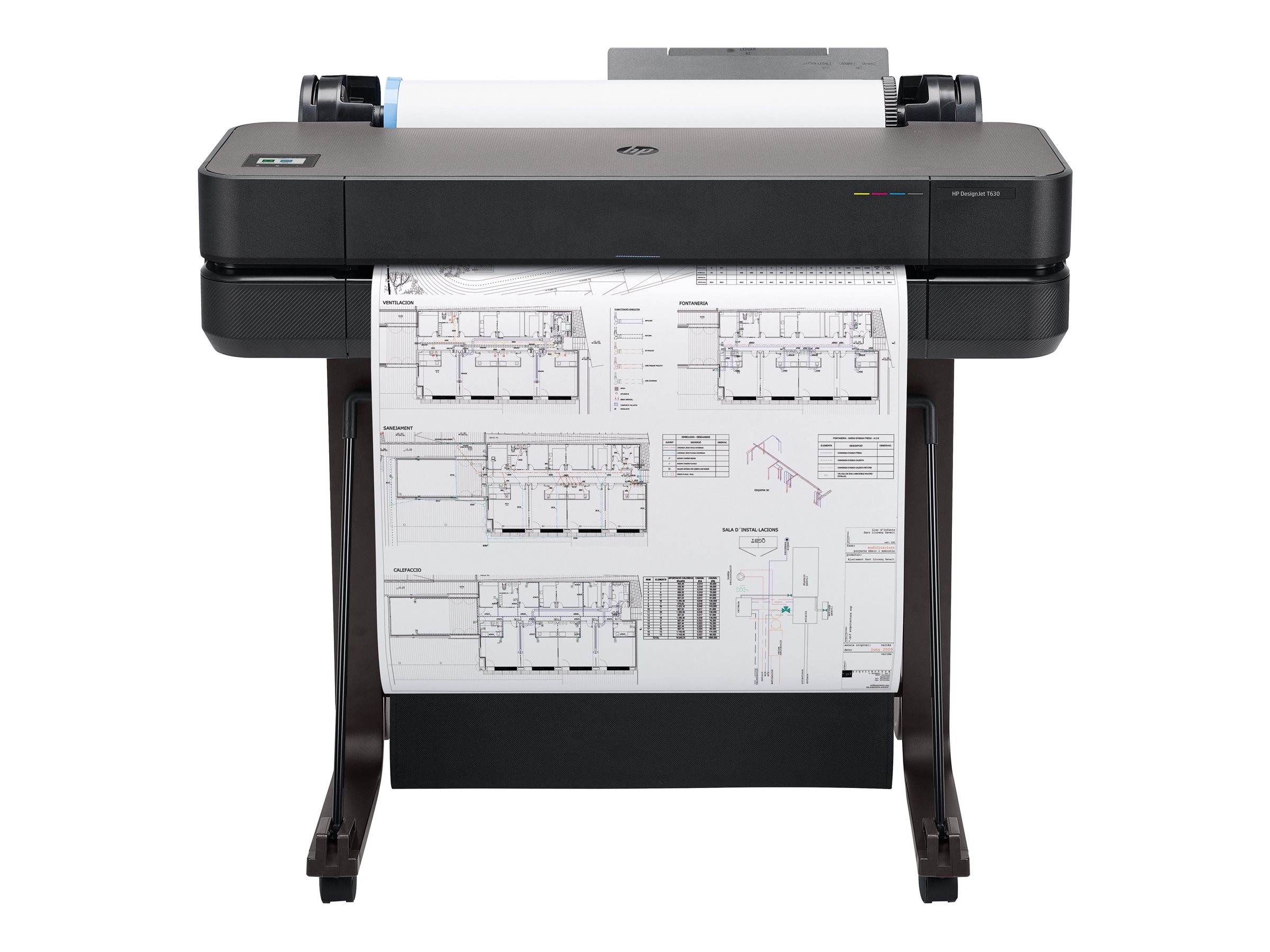 HP DesignJet T630 - 2025 Edition - 24" imprimante grand format - couleur - jet d'encre - Rouleau A1 (61,0 cm x 45,7 m), A1, ANSI D - 2 400 x 1 200 ppp - jusqu'à 0.5 min/page - USB 2.0, Gigabit LAN, Wi-Fi(n) - outil de coupe - 5HB09D#B19 - Imprimantes jet d'encre