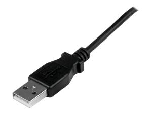 StarTech.com Câble Micro USB 1 m - A vers Micro B coudé 90° vers le haut - Câble USB Micro B Angle Coude vers le haut - Noir 1m - Câble USB - Micro-USB de type B (M) pour USB (M) - USB 2.0 - 1 m - connecteur à 90°, moulé - noir - USBAUB1MU - Câbles USB