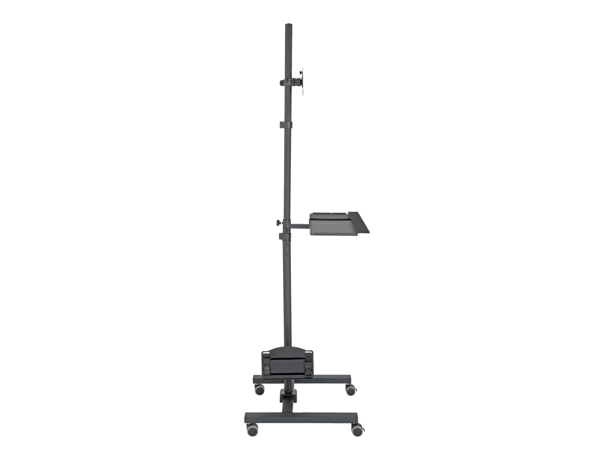 Eaton Tripp Lite Series Mobile Workstation with Monitor Mount - For 17" to 32" Displays, Height Adjustable - Chariot (attaches, clé, tapis de souris) - pour écran LCD/équipement PC - acier - noir - Taille d'écran : 17"-32" - DMCS1732S - Chariots