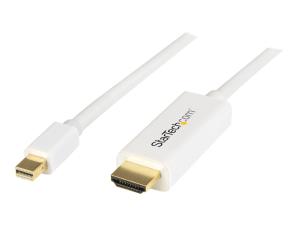 StarTech.com Câble adaptateur Mini DisplayPort vers HDMI de 2 m - Convertisseur Mini DP vers HDMI avec câble intégré - M/M - 4K - Blanc - Câble adaptateur - Mini DisplayPort mâle pour HDMI mâle - 2 m - blanc - support 4K - MDP2HDMM2MW - Accessoires pour téléviseurs