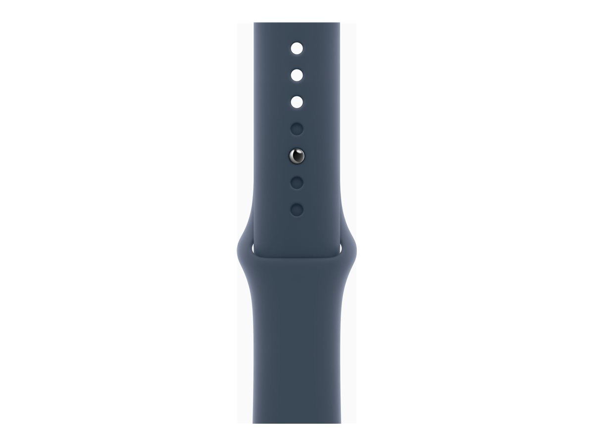 Apple Watch Series 9 (GPS + Cellular) - 45 mm - acier inoxydable argent - montre intelligente avec bande sport - fluoroélastomère - bleu orage - taille du bracelet : M/L - 64 Go - Wi-Fi, LTE, UWB, Bluetooth - 4G - 51.5 g - MRMP3QF/A - Montres intelligentes