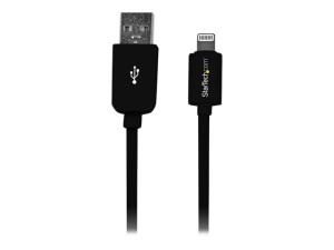 StarTech.com Câble Apple Lightning vers USB pour iPhone 5 / iPod / iPad de 1 m - M/M - Noir (USBLT1MB) - Câble Lightning - Lightning mâle pour USB mâle - 1 m - double blindage - noir - pour P/N: ST7C51224, ST7C51224EU - USBLT1MB - Câbles spéciaux