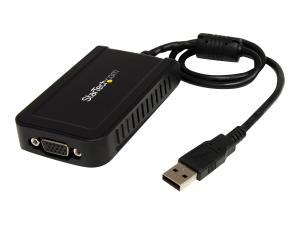 StarTech.com Adaptateur / Convertisseur vidéo USB 2.0 vers VGA - Carte graphique externe - Mâle / Femelle - 1920x1200 - Adaptateur USB / VGA - Conformité TAA - USB (M) pour HD-15 (VGA) (F) - USB 2.0 - 50 cm - support 1920 x 1200 (WUXGA) - gris - pour P/N: MXT101MM - USB2VGAE3 - Câbles USB