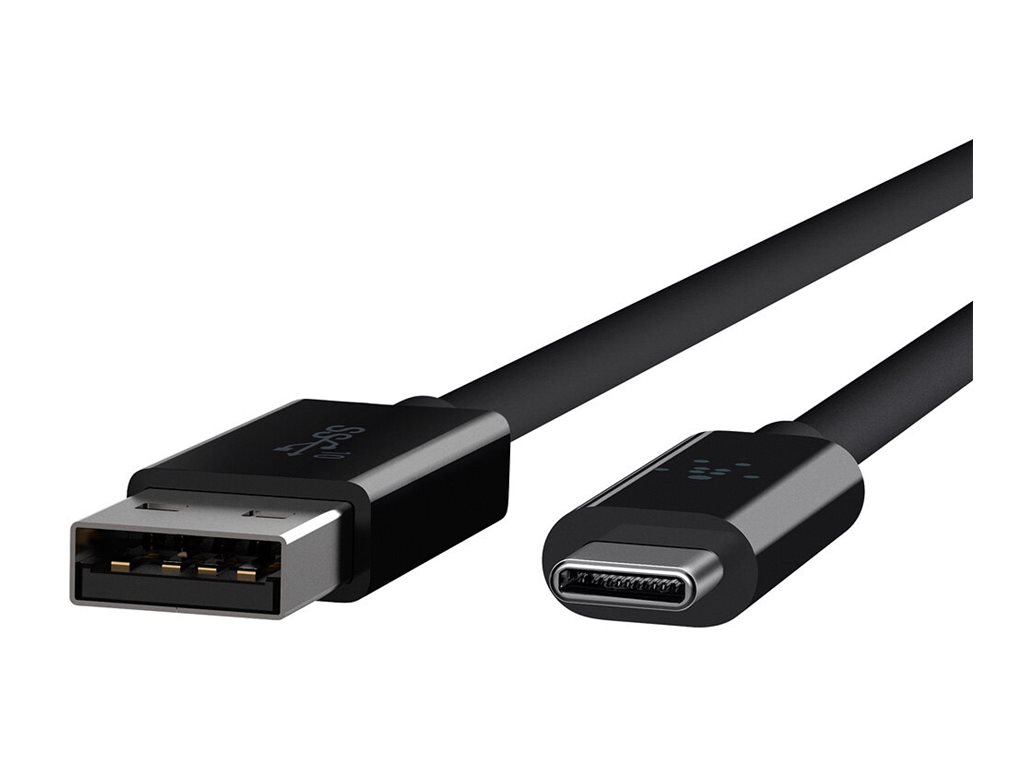 Belkin 3.1 USB-A to USB-C Cable - Câble USB - USB type A (M) pour 24 pin USB-C (M) - USB 3.1 - 91.4 cm - noir - F2CU029BT1M-BLK - Câbles USB
