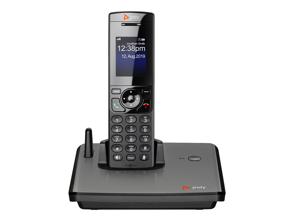 Poly VVX D230 - Téléphone VoIP sans fil avec ID d'appelant - DECT - (conférence) à trois capacité d'appel - SIP, SDP - 8 lignes - noir - 8K163AA - Téléphones VoIP