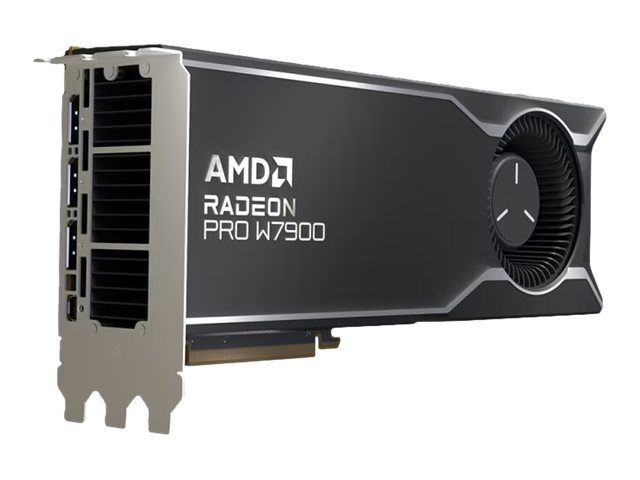 AMD Radeon Pro W7900 - Carte graphique - Radeon Pro W7900 - 48 Go GDDR6 - PCI Express 4.0 x16 (lecteur arrière) - 3 x DisplayPort, Mini DisplayPort - 100-300000074 - Adaptateurs vidéo grand public