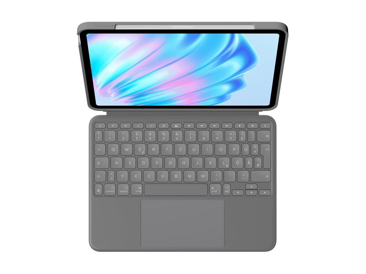 Logitech Combo Touch - Clavier et étui - avec trackpad - rétroéclairé - Apple Smart connector - AZERTY - Français - gris oxford - pour Apple 11-inch iPad Air (M2) - 920-012631 - Claviers
