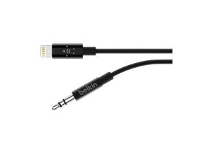 Belkin - Câble Lightning vers jack pour casque - Lightning mâle pour mini-phone stereo 3.5 mm mâle - 91.4 cm - noir - AV10172BT03-BLK - Câbles spéciaux