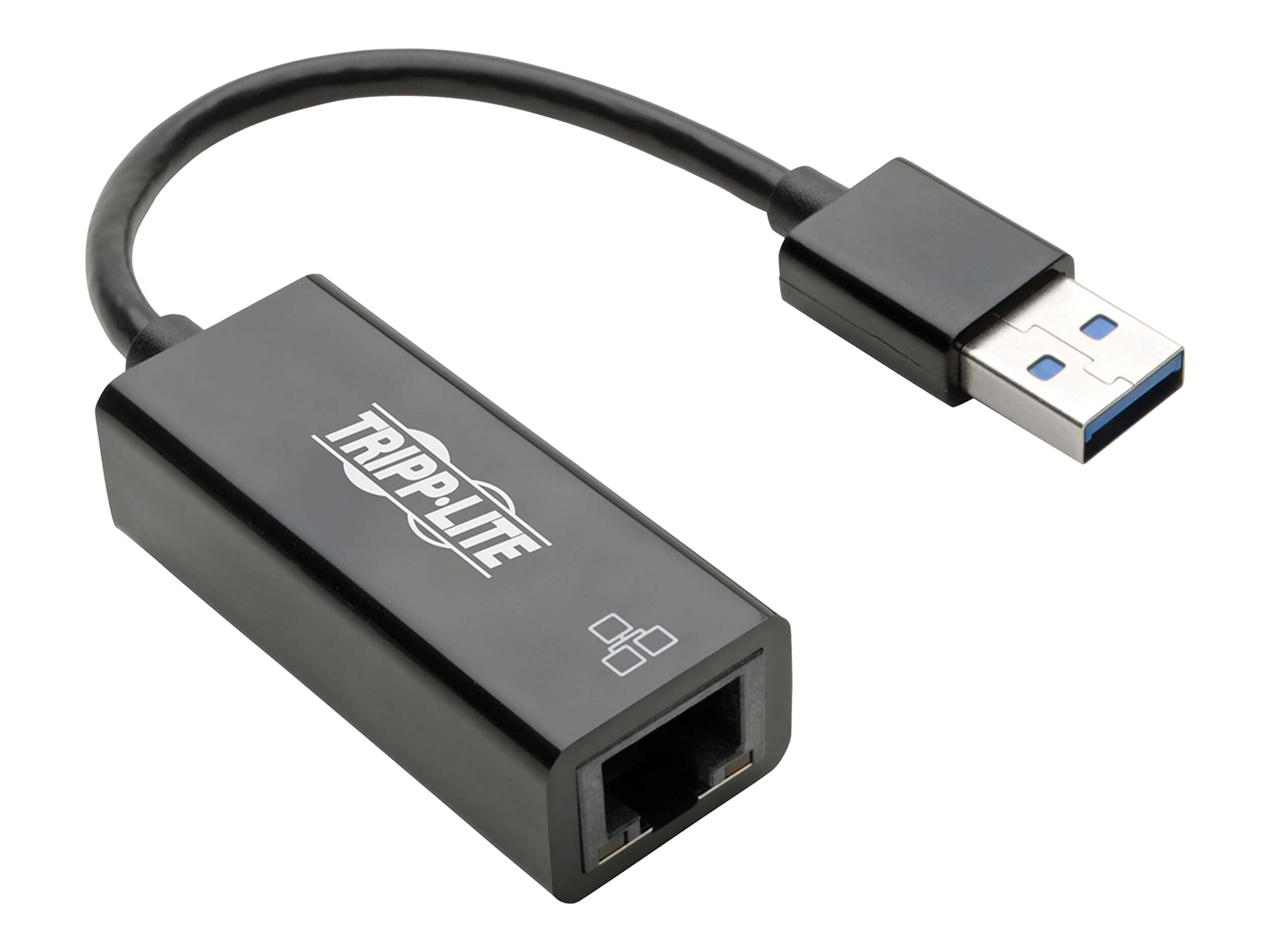Tripp Lite USB 3.0 SuperSpeed to Gigabit Ethernet Adapter RJ45 10/100/1000 Mbps - Adaptateur réseau - USB 3.0 - Gigabit Ethernet - noir - U336-000-R - Cartes réseau USB