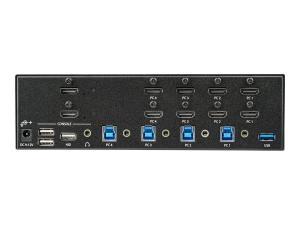 StarTech.com Switch KVM double affichage HDMI 4K 30 Hz à 4 ports avec hub USB intégré - Commutateur KVM HDMI de 4 ports (SV431DHD4KU) - Commutateur écran-clavier-souris/audio/USB - 4 x KVM / audio / USB - Montable sur rack - SV431DHD4KU - Commutateurs KVM