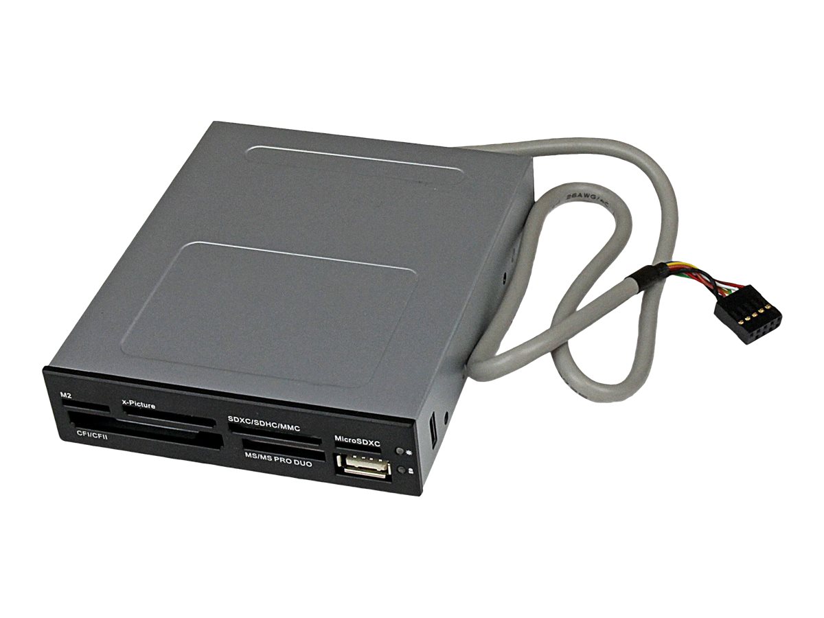 StarTech.com Lecteur de cartes mémoire interne de 3,5 pouces avec port USB  2.0 - Lecteur multicartes 22-en-1 pour PC - Noir - lecteur de carte - USB  2.0 - 35FCREADBK3