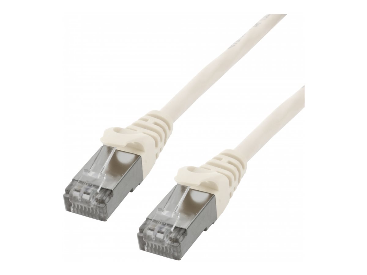 MCL - Cordon de raccordement - RJ-45 (M) pour RJ-45 (M) - 50 cm - paire torsadée écrantée (F/UTP) - CAT 6 - sans crochet, bloqué - blanc - FTP6-0.5M/W - Câbles à paire torsadée