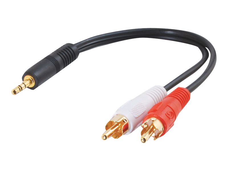 C2G Value Series Y-Cable - Adaptateur audio - mini-phone stereo 3.5 mm mâle pour RCA mâle - blindé - noir - 80132 - Câbles audio