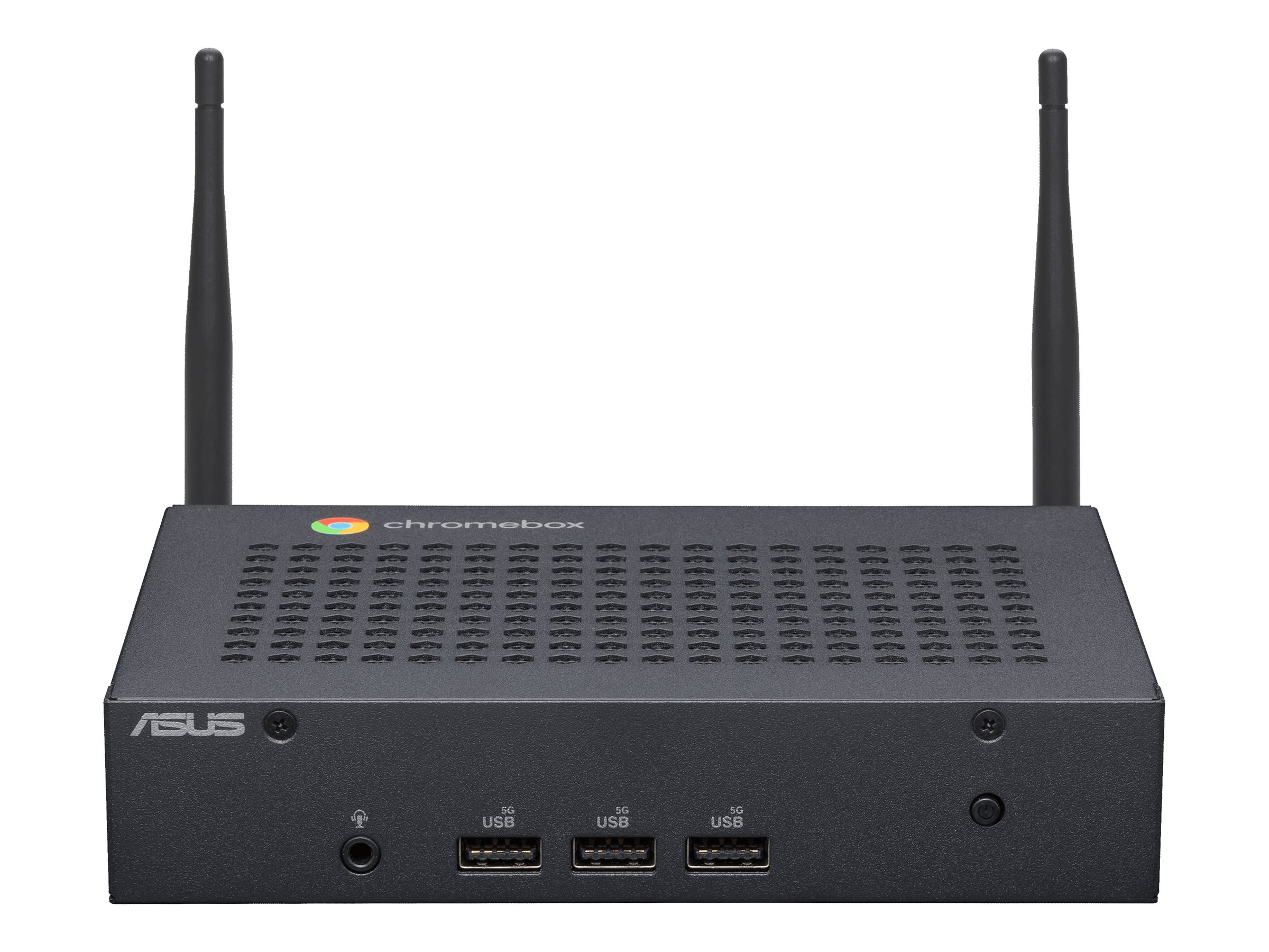 ASUS Fanless Chromebox CF40 BC014UN - Mini PC 1 x Celeron N4500 / jusqu'à 2.8 GHz - RAM 4 Go - eMMC 32 Go - UHD Graphics - IEEE 802.11ax (Wi-Fi 6), Gigabit Ethernet, Bluetooth 5.2 - Chrome OS - moniteur : aucun - noir - 90MS02V2-M000E0 - Ordinateurs de bureau