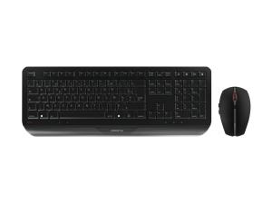 CHERRY GENTIX DESKTOP - Ensemble clavier et souris - sans fil - 2.4 GHz - Français - noir - JD-7000FR-2 - Ensembles clavier et souris