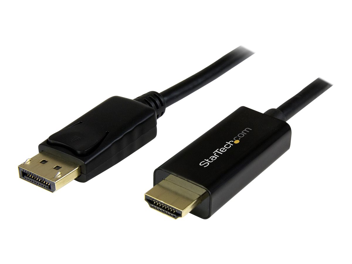StarTech.com Câble adaptateur DisplayPort vers HDMI de 5 m - Convertisseur DP vers HDMI avec câble intégré - M/M - Ultra HD 4K - Noir - Câble adaptateur - DisplayPort mâle pour HDMI mâle - 5 m - support 4K - DP2HDMM5MB - Accessoires pour téléviseurs