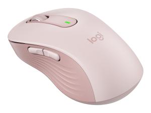 Logitech Signature M650 L - Souris - grande taille - optique - 5 boutons - sans fil - Bluetooth, 2.4 GHz - récepteur USB Logitech Logi Bolt - rose - 910-006237 - Souris