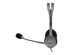 Logitech Stereo Headset H110 - Micro-casque - sur-oreille - filaire - 981-000271 - Écouteurs