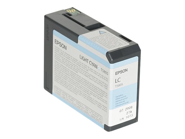 Epson T5805 - 80 ml - cyan clair - original - cartouche d'encre - pour Stylus Pro 3800, Pro 3880 - C13T580500 - Cartouches d'encre Epson
