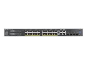 Zyxel GS2220-28HP - Commutateur - Géré - 24 x 10/100/1000 (PoE+) + 4 x SFP Gigabit combiné - Montable sur rack - PoE+ (375 W) - GS2220-28HP-EU0101F - Concentrateurs et commutateurs gigabit