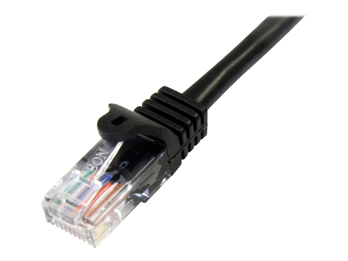 StarTech.com Câble réseau Cat5e UTP sans crochet de 3 m - Cordon Ethernet RJ45 anti-accroc - Câble patch - M/M - Noir - Cordon de raccordement - RJ-45 (M) pour RJ-45 (M) - 3 m - UTP - CAT 5e - sans crochet - noir - 45PAT3MBK - Câbles à paire torsadée