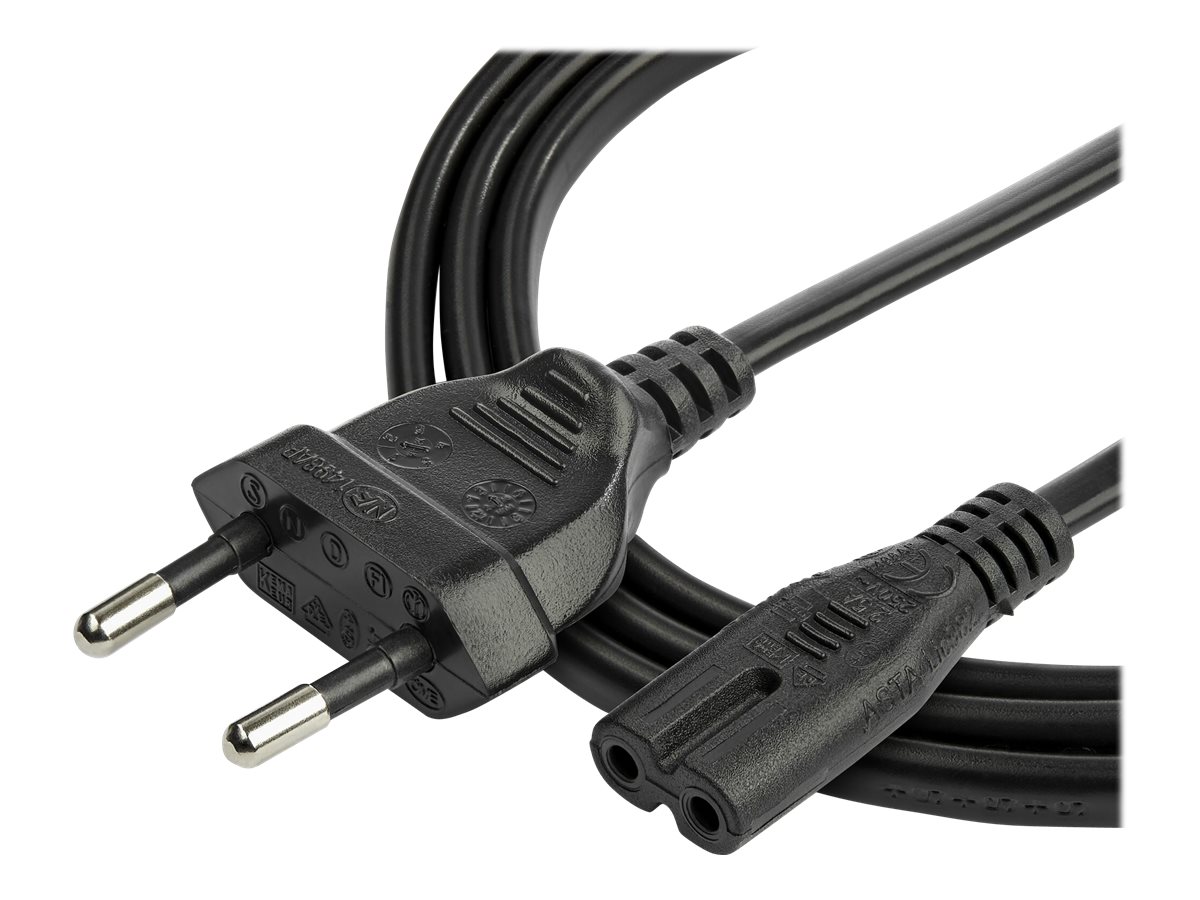 StarTech.com 3m (10ft) Laptop Power Cord, EU Plug to C7, 2.5A 250V, 18AWG, Notebook / Laptop Replacement AC Power Cord, Printer/Power Brick Cord, Europlug to IEC 60320 C7 - Laptop Charger Cable, Black (752E-3M-POWER-LEAD) - Câble d'alimentation - Europlug (P) pour power IEC 60320 C7 - CA 250 V - 2.5 A - 3 m - noir - 752E-3M-POWER-LEAD - Câbles d'alimentation