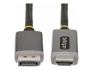 StarTech.com 6ft (2m) DisplayPort to HDMI Adapter Cable, 8K 60Hz, 4K 144Hz, HDR10, DP 1.4 to HDMI 2.1 Active Video Converter, DisplayPort Desktop to HDMI Monitor, M/M - DisplayPort to HDMI Cord (133DISPLAYPORTHDMI21) - Câble adaptateur - DisplayPort mâle pour HDMI mâle - 2 m - gris sidéral - support 4K, support 8K, actif - 133DISPLAYPORTHDMI21 - Accessoires pour téléviseurs