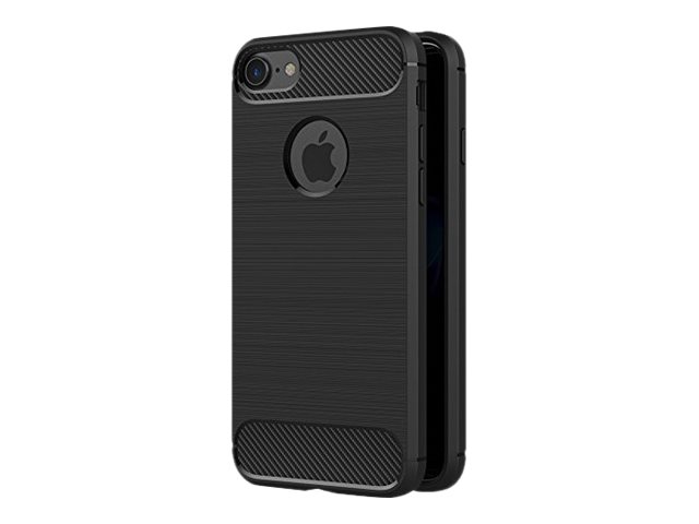 DLH - Coque de protection pour téléphone portable - silicone - noir brossé - pour Apple iPhone 7, 8, SE (2e génération), SE (3rd generation) - DY-PS3513 - Coques et étuis pour téléphone portable