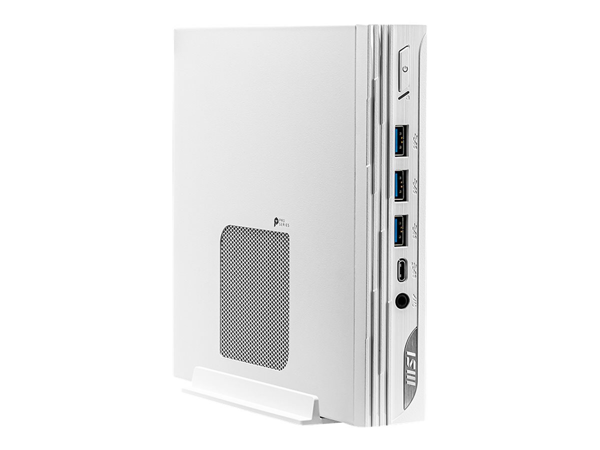 MSI PRO DP10 13M 004EU - SFF - Core i5 1340P / jusqu'à 4.6 GHz - RAM 8 Go - SSD 512 Go - NVMe - Carte graphique Intel Iris Xe - Gigabit Ethernet, 2.5 Gigabit Ethernet, IEEE 802.11ax (Wi-Fi 6E), Bluetooth 5.3 - 802.11a/b/g/n/ac/ax (Wi-Fi 6E), Bluetooth 5.3 - Win 11 Pro - moniteur : aucun - blanc - 9S6-B0A612-004 - Ordinateurs de bureau