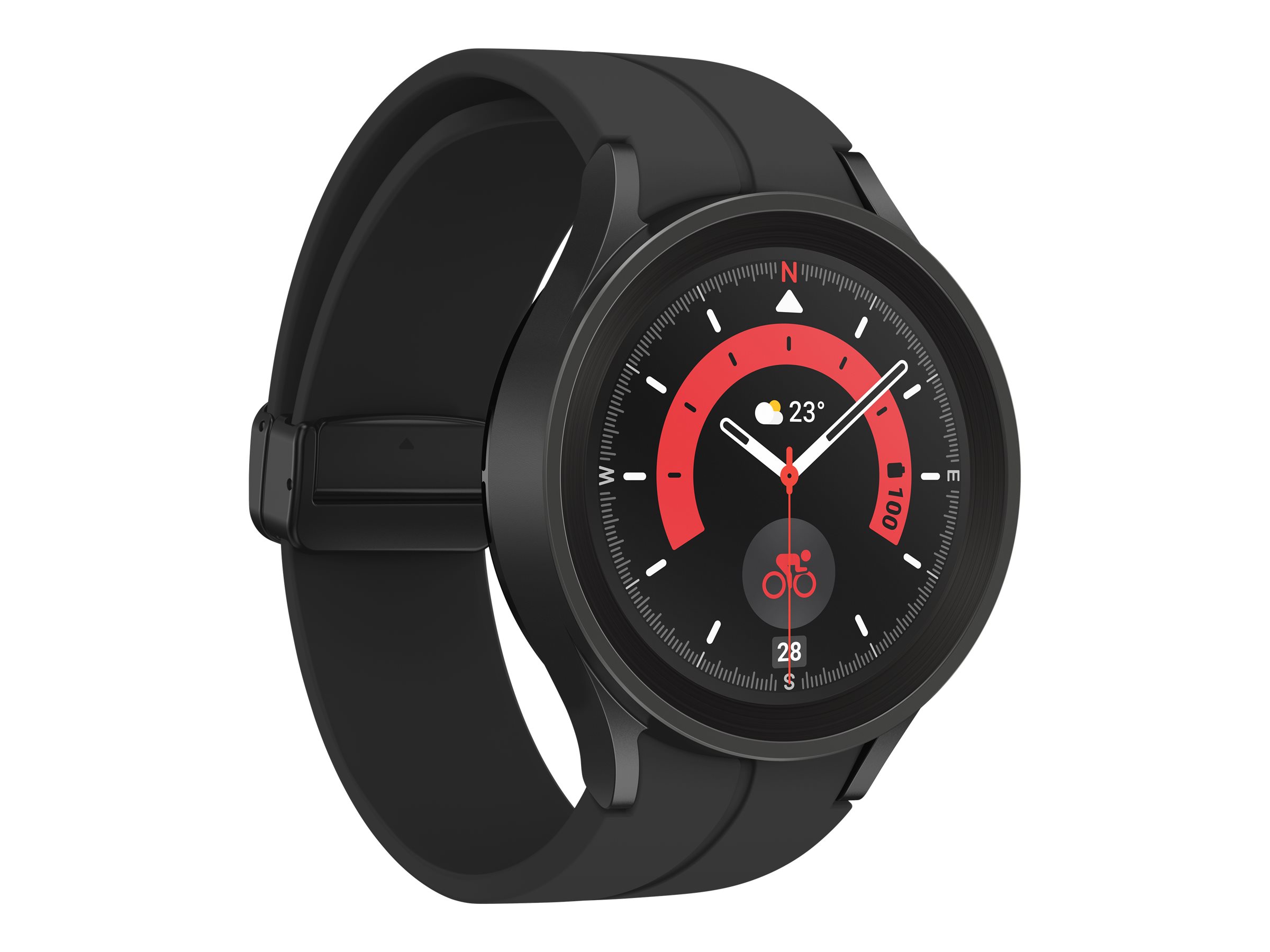 Samsung Galaxy Watch5 Pro - 45 mm - titane noir - montre intelligente avec bande sport - affichage 1.4" - 16 Go - NFC, Wi-Fi, Bluetooth - 46.5 g - SM-R920NZKAXEF - Montres intelligentes