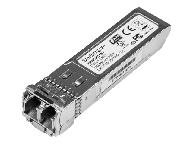 StarTech.com Module de transceiver SFP+ à fibre optique 10 GbE - Compatible HP 455883-B21 - Mini-GBIC - MM LC avec DDM - 300 m - Module transmetteur SFP+ (équivalent à : HP 455883-B21) - 10GbE - 10GBase-SR - LC multi-mode - jusqu'à 300 m - 455883B21ST - Transmetteurs optiques