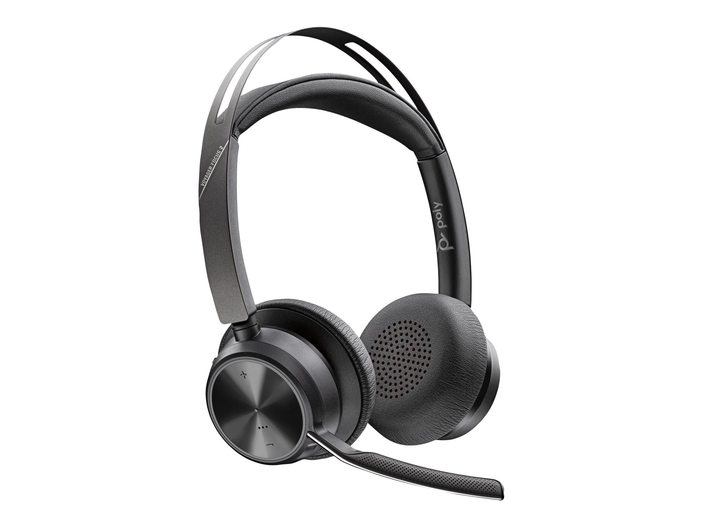 Poly Voyager Focus 2-M - Micro-casque - sur-oreille - Bluetooth - sans fil, filaire - Suppresseur de bruit actif - USB-C via un adaptateur Bluetooth - noir - Certifié pour Microsoft Teams - 77Y90AA - Écouteurs