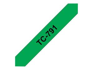 Brother TC791 - 9 mm x noir sur vert - ruban laminé - pour P-Touch PT-2000, PT-3000, PT-500, PT-5000, PT-8E - TC791 - support spécial