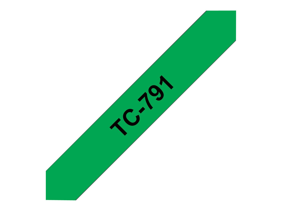 Brother TC791 - 9 mm x noir sur vert - ruban laminé - pour P-Touch PT-2000, PT-3000, PT-500, PT-5000, PT-8E - TC791 - support spécial