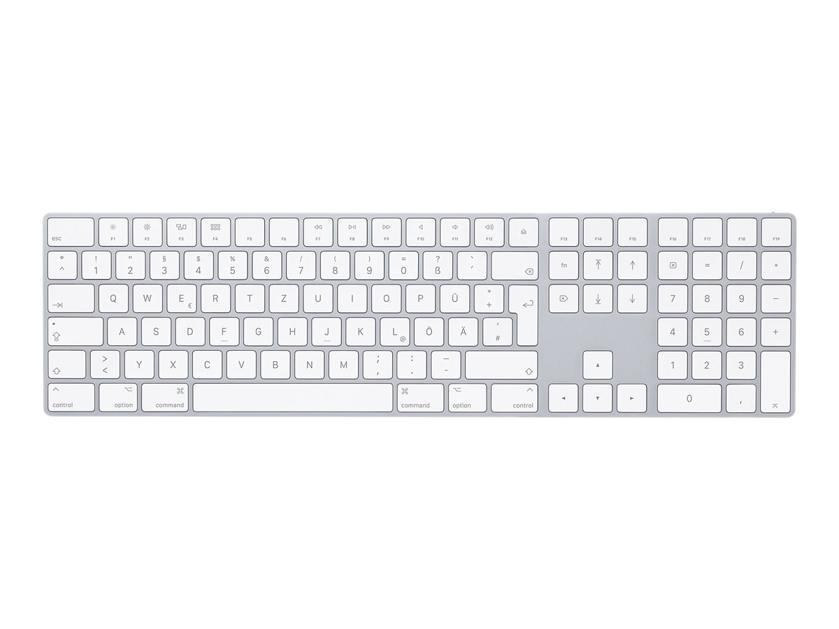 Apple Magic Keyboard with Numeric Keypad - Clavier - Bluetooth - QWERTZ - Allemand - argent - MQ052D/A - Claviers