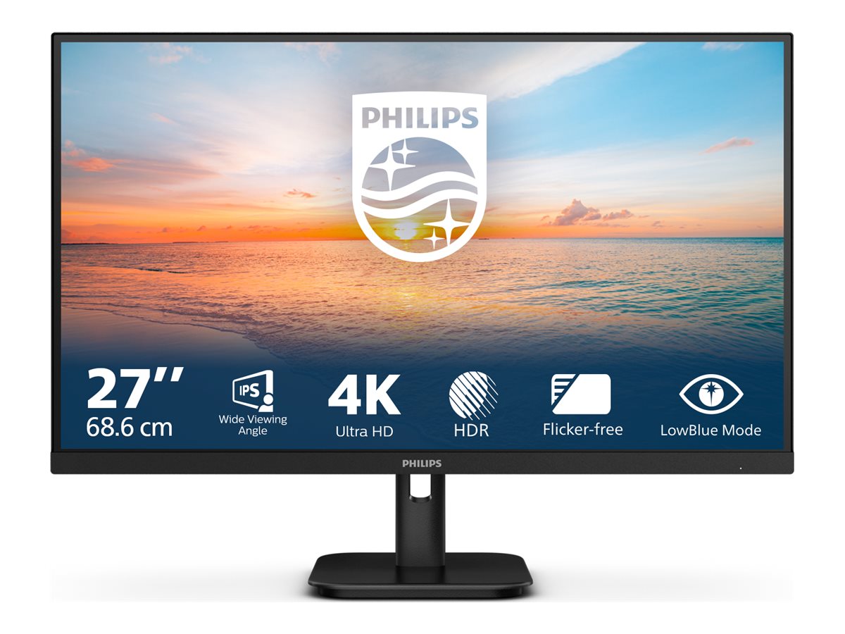 Philips 27E1N1800A - 1000 Series - écran LED - 27" - 3840 x 2160 4K @ 60 Hz - IPS - 350 cd/m² - 1000:1 - HDR10 - 4 ms - 2xHDMI, DisplayPort - haut-parleurs - noir - 27E1N1800A/00 - Écrans d'ordinateur