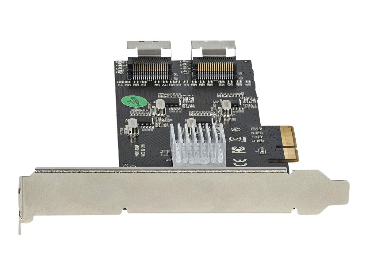 StarTech.com Carte Contrôleur SATA PCIe 8 ports - Carte SATA PCI Express 6Gbps 4 Contrôleurs Hôte - Carte Contrôleur SATA PCIe - PCI-e x4 Gen 2 vers SATA III - SATA HDD/SSD (8P6G-PCIE-SATA-CARD) - Contrôleur de stockage - SATA 6Gb/s / SAS 6Gb/s - profil bas - PCIe 2.0 x4 - noir - 8P6G-PCIE-SATA-CARD - Adaptateurs de stockage