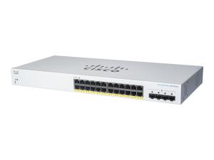 Cisco Business 220 Series CBS220-24T-4G - Commutateur - intelligent - 24 x 10/100/1000 + 4 x Gigabit SFP (liaison montante) - Montable sur rack - CBS220-24T-4G-EU - Concentrateurs et commutateurs gigabit