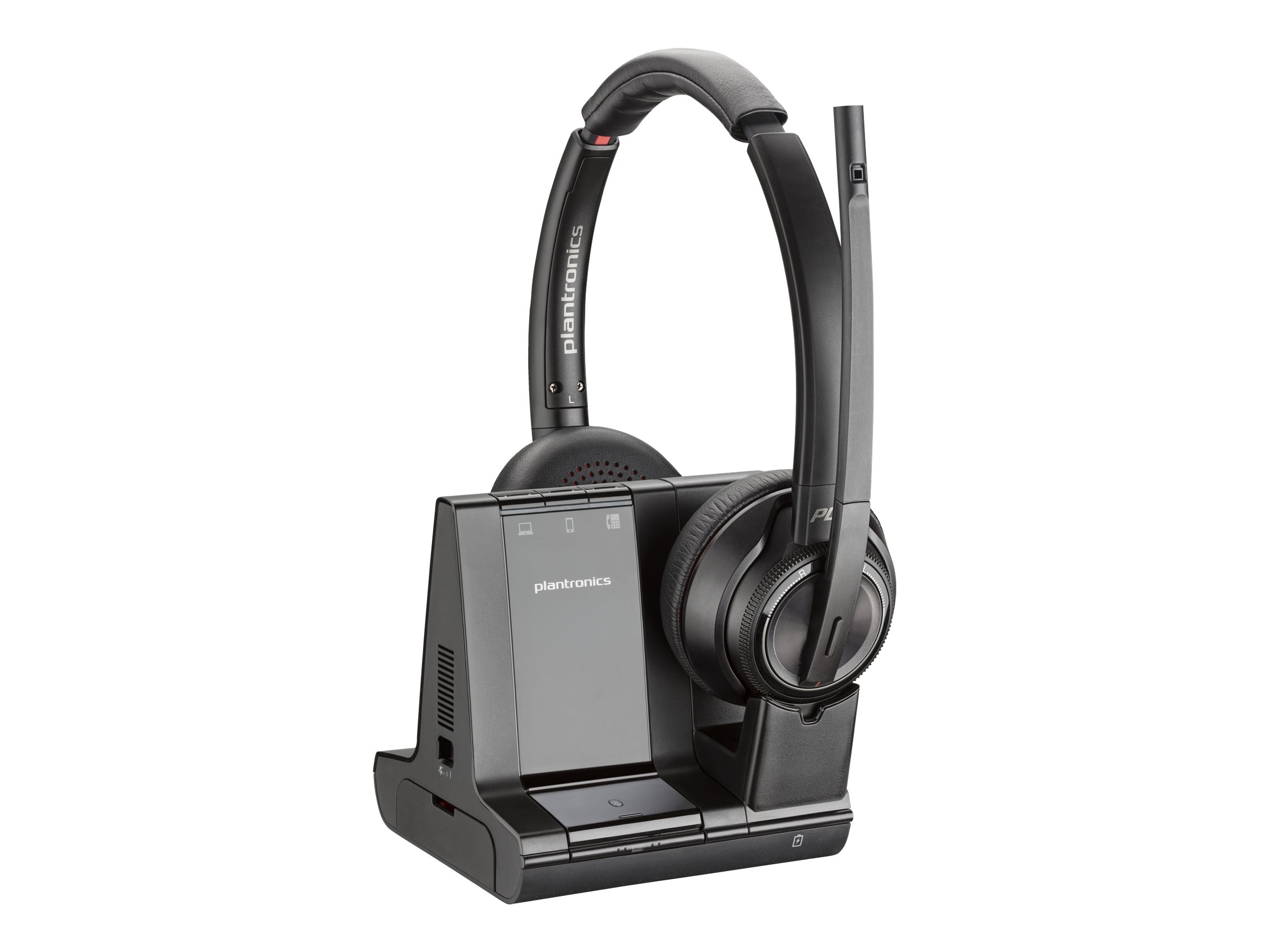 Poly Savi 8220 Office - Micro-casque - sur-oreille - DECT - sans fil - noir - 8D3J2AA#ABB - Écouteurs