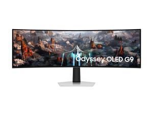 Samsung Odyssey OLED G9 S49CG934SU - G93SC Series - moniteur OLED - jeux - incurvé - 49" - 5120 x 1440 Dual Quad HD @ 240 Hz - 250 cd/m² - 1000000:1 - DisplayHDR 400 True Black - 0.03 ms - DisplayPort, Micro HDMI, HDMI - haut-parleurs - argent - LS49CG934SUXEN - Écrans d'ordinateur