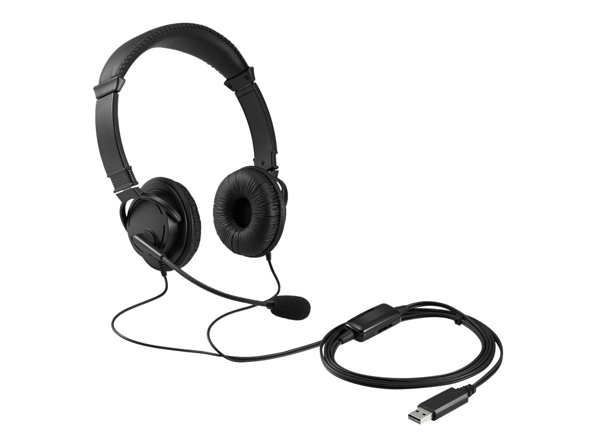 Kensington USB Hi-Fi Headphones - Écouteurs avec micro - sur-oreille - filaire - USB - K33065WW - Écouteurs
