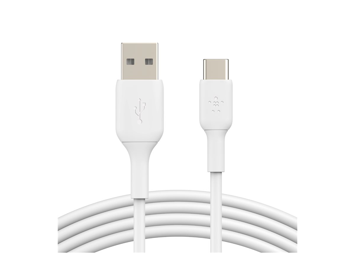 Belkin BOOST CHARGE - Câble USB - 24 pin USB-C (M) pour USB (M) - USB 2.0 - 1 m - blanc (pack de 2) - CAB001BT1MWH2PK - Câbles USB