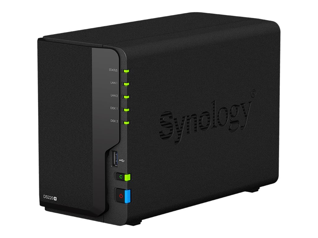 Synology Disk Station DS220+ - Serveur NAS - 2 Baies - SATA 6Gb/s - RAID RAID 0, 1, JBOD - RAM 2 Go - Gigabit Ethernet - iSCSI support - DS220+ - NAS