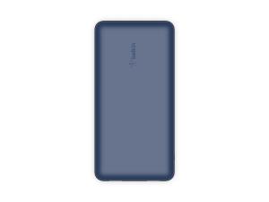 Belkin BOOST CHARGE - Banque d'alimentation - 20000 mAh - 15 Watt - 3 connecteurs de sortie (USB, 24 pin USB-C) - sur le câble : USB-C - bleu - BPB012BTBL - Batteries spécifiques