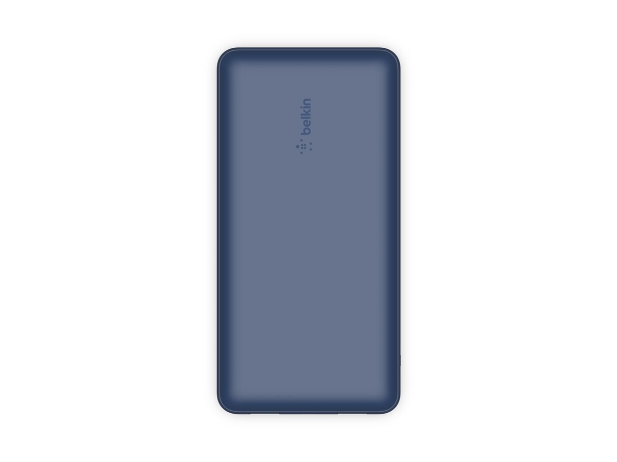 Belkin BOOST CHARGE - Banque d'alimentation - 20000 mAh - 15 Watt - 3 connecteurs de sortie (USB, 24 pin USB-C) - sur le câble : USB-C - bleu - BPB012BTBL - Batteries spécifiques