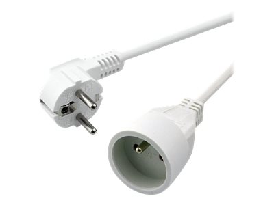 MCL - Rallonge de câble d'alimentation - bipolaire (M) pour bipolaire (F) - 250 V - 16 A - 3 m - blanc - MC910-3M/W - Câbles d'alimentation