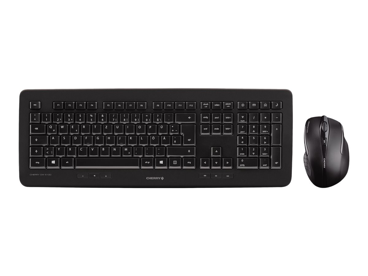 CHERRY DW 5100 - Ensemble clavier et souris - sans fil - 2.4 GHz - Suisse - commutateur : CHERRY LPK - noir - JD-0520CH-2 - Claviers