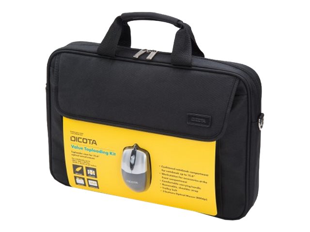 DICOTA Value Toploading Kit - Sacoche pour ordinateur portable - 15.6" - avec Souris optique USB - D30805-V1 - Sacoches pour ordinateur portable